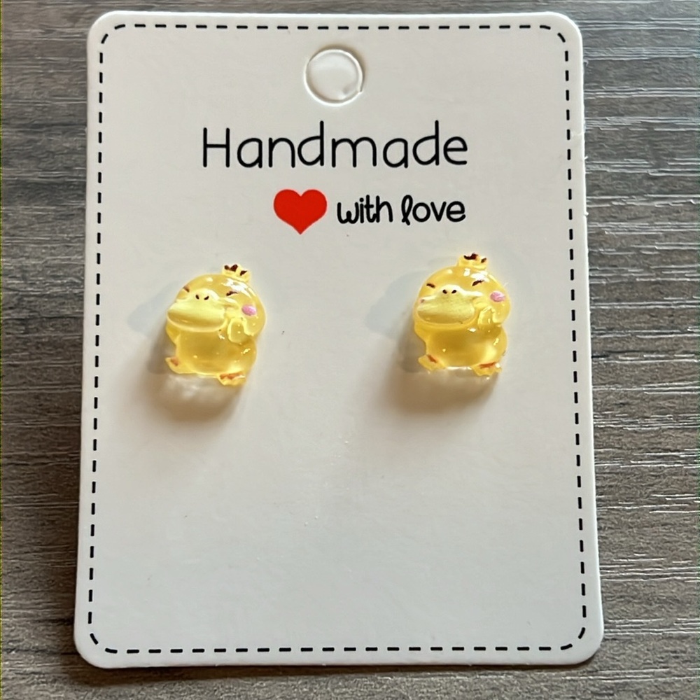 Handmade Psyduck earrings